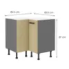 Obrazek Szafka Kuchenna Scandi Jodełka/Antracyt 90x90 Nd 2f Bb