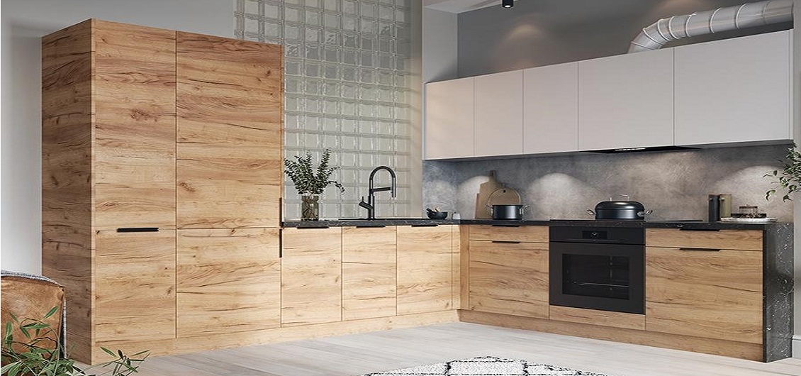 Kuchnia Kam Set dąb złoty/biały platynowy