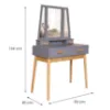 Obrazek Toaletka z taboretem Sylvia 014 9513 szara/naturalna