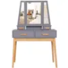 Obrazek Toaletka z taboretem Sylvia 014 9513 szara/naturalna
