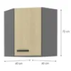 Obrazek Szafka kuchenna SCANDI JODEŁKA/ANTRACYT 60X60 GN-72 2F (45°)