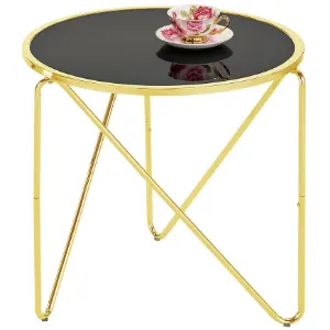 Obrazek Stolik Gc7336 57x57x54 Mosiądz/Czarne Szkło