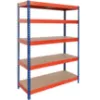 Obrazek Regał metalowy magazynowy nitowany Rivet 300 192x100x50 cm - 5 półek/300 kg