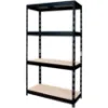 Obrazek Regał metalowy magazynowy nitowany czarny 180x90x45 cm – 4 półki/200 kg