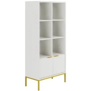 Obrazek Regał Austin Biały/Złoty