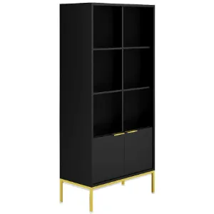 Obrazek Regał Austin Czarny/Złoty