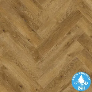 Obrazek Panele podłogowe wodoodporne jodełka Dąb Honey 8mm AC5 Herringbone WR 63267