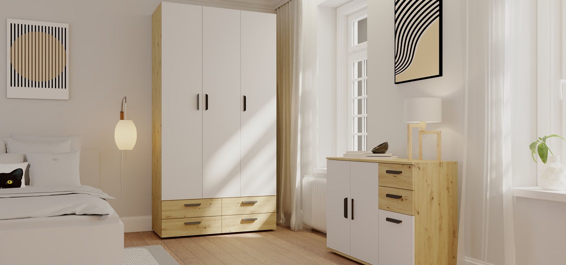 System Basic Two dąb artisan/biały mat