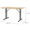 Obrazek Stół Składany Marius 9573 120 Cm naturalny/czarny