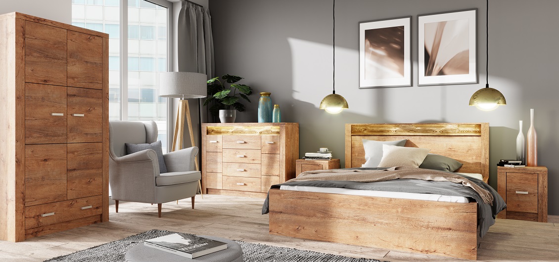 Sypialnia Indianapolis Jesion Jasny