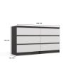Obrazek Komoda Umo P6 140 antracyt/biały