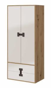 Obrazek Szafa dwudrzwiowa z szufladami Index 01 dąb artisan/biały połysk