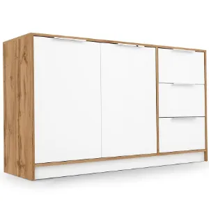 Obrazek Komoda Duarte 2d3s Biały / Dąb Wotan