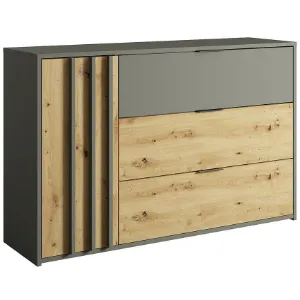 Obrazek Komoda Rimini 1d3sz Szary/Dąb Artisan