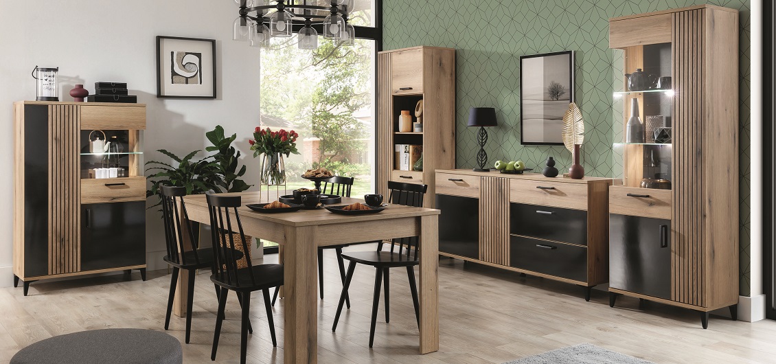 System Aris dąb evoke/czarny połysk