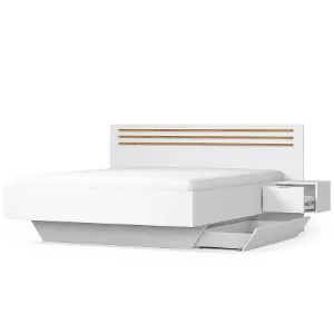 Obrazek Łóżko Florencja 160 Z Szafkami Biały/Dąb Artisan