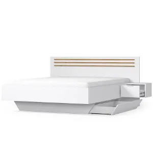 Obrazek Łóżko Florencja 180 Z Szafkami Biały/Dąb Artisan