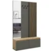 Obrazek Garderoba Doris 90b Dąb Artisan/Szary Z Lamelami