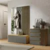 Obrazek Garderoba Doris 90b Dąb Artisan/Szary Z Lamelami