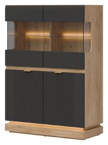 Obrazek Witryna niska czterodrzwiowa Milton ML04 antracyt