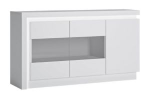 Obrazek Komoda trzydrzwiowa ze szkłem Lyon LYOK02 biały