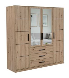 Obrazek Szafa czterodrzwiowa z szufladami Koleo dąb artisan