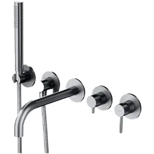 Obrazek Bateria wannowa 5-otworowa podtynkowa Y nikiel