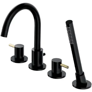 Obrazek Bateria wannowa 4-otworowa Y czarna/złota