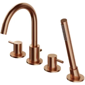 Obrazek Bateria wannowa 4-otworowa Y miedź szczotkowana