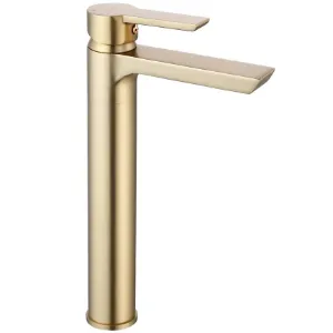 Obrazek Bateria umywalkowa wysoka Rea Argus złota szczotkowana