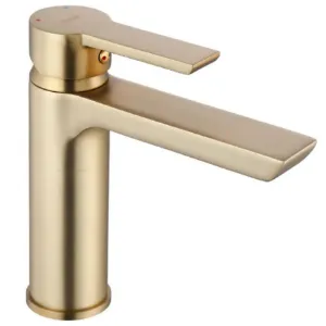 Obrazek Bateria umywalkowa Rea Argus złota szczotkowana