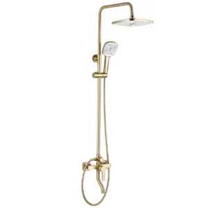 Obrazek Zestaw natryskowy Rea Argus złoty szczotkowany