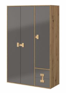 Obrazek Szafa trzydrzwiowa Index 04 dąb artisan/szary połysk