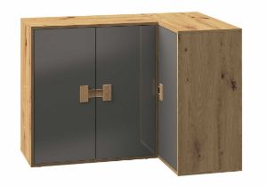 Obrazek Komoda rogowa trzydrzwiowa Index 09 dąb artisan/szary połysk