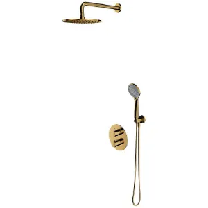 Obrazek System prysznicowy podtynkowy z baterią termostatyczną Y złoty