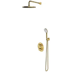 Obrazek System prysznicowy podtynkowy z baterią termostatyczną Y mosiądz szczotkowany