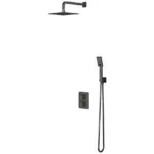 Obrazek System prysznicowy podtynkowy z baterią termostatyczną Parma grafit