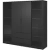 Obrazek Szafa Kelly 4D RD czarny z led
