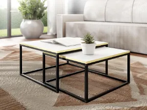 Obrazek Stolik Loftiko Biały/Złoty