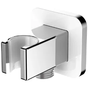 Obrazek Przyłącze kątowe z uchwytem chrom/biały