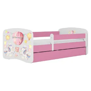 Obrazek Łóżko dziecięce Babydreams+SZ+M różowy 70x140 balonik
