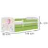 Obrazek Łóżko dziecięce Babydreams+SZ+M zielony 70x140 balonik