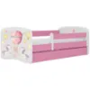 Obrazek Łóżko dziecięce Babydreams+SZ+M różowy 80x180 balonik