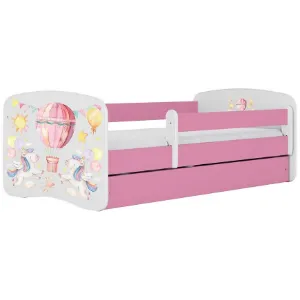 Obrazek Łóżko dziecięce Babydreams+SZ+M różowy 80x180 balonik