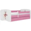 Obrazek Łóżko dziecięce Babydreams+SZ+M różowy 70x140 baletnica