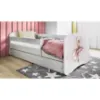Obrazek Łóżko dziecięce Babydreams+SZ+M biały 80x180 baletnica