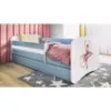 Obrazek Łóżko dziecięce Babydreams+SZ+M niebieski 80x180 baletnica