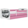 Obrazek Łóżko dziecięce Babydreams+SZ+M różowy 80x160 auto