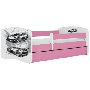 Obrazek Łóżko dziecięce Babydreams+SZ+M różowy 80x160 auto