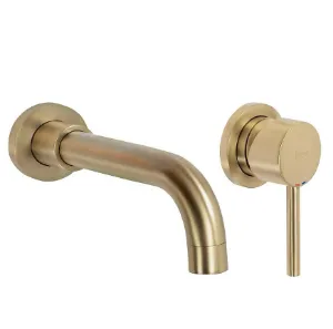 Obrazek Bateria umywalkowa podtynkowa Rea Lungo Long złota szczotkowana + box